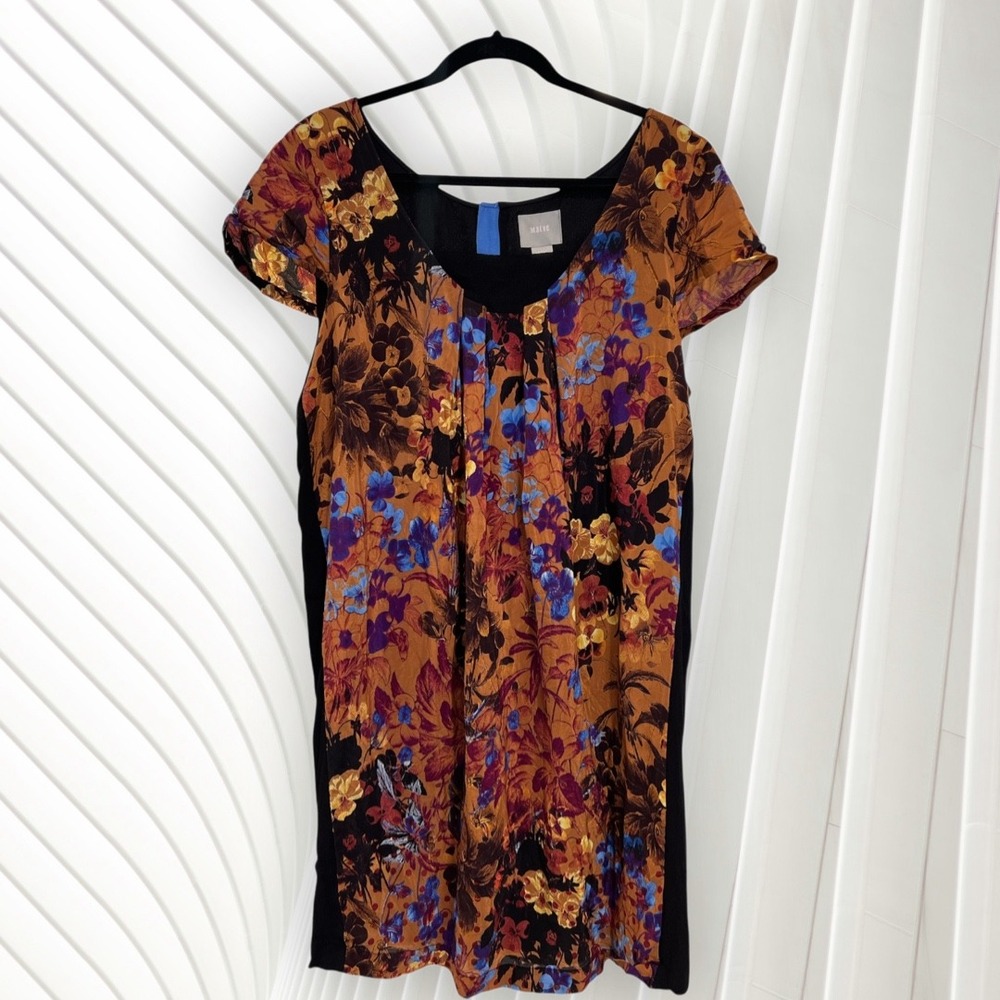 Maeve | Pintura Artsy Floral Silk Shift Dress Large Lightweight Romantic Boho